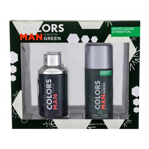 Benetton Colors Green Man Gift Set: EdT 100ml+DS 150ml